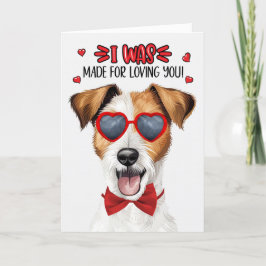 Rough Jack Russell Dog Love You Valentine Feiertagskarte