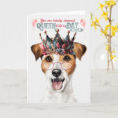 Rough Jack Russell Queen für Day Funny Birthday Karte (Gelbe Blume)