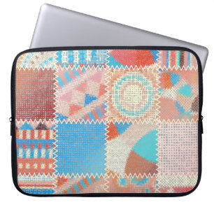 Rough Leinwand Patchwork: Texturierte Vintage Must Laptopschutzhülle