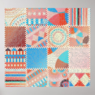 Rough Leinwand Patchwork: Texturierte Vintage Must Poster