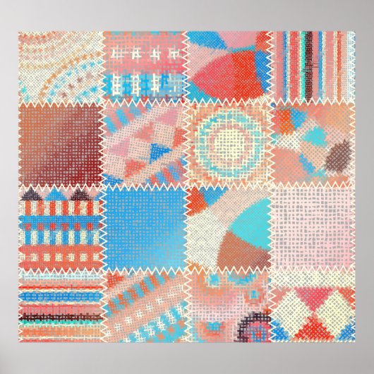 Rough Leinwand Patchwork: Texturierte Vintage Must Poster (Vorne)