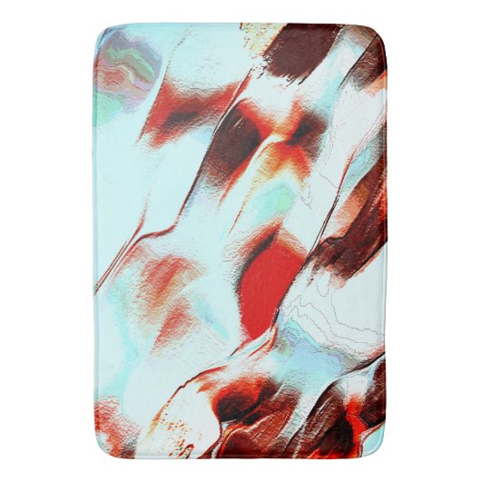 Rough light cyan und stark rot badematte (Vorderseite Vertikal)