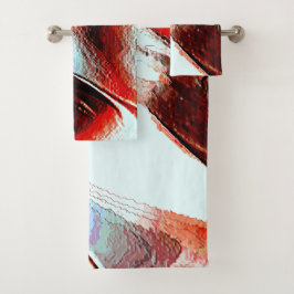 Rough light cyan und stark rot badhandtuch set