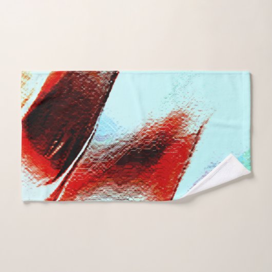 Rough light cyan und stark rot badhandtuch set (Handtuch)