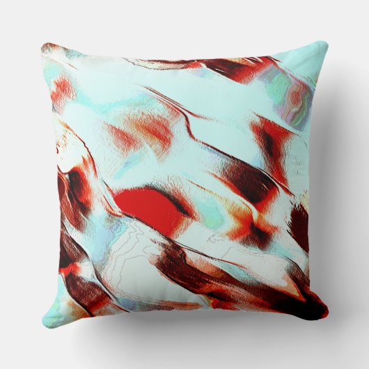 Rough light cyan und stark rot kissen (Rückseite)