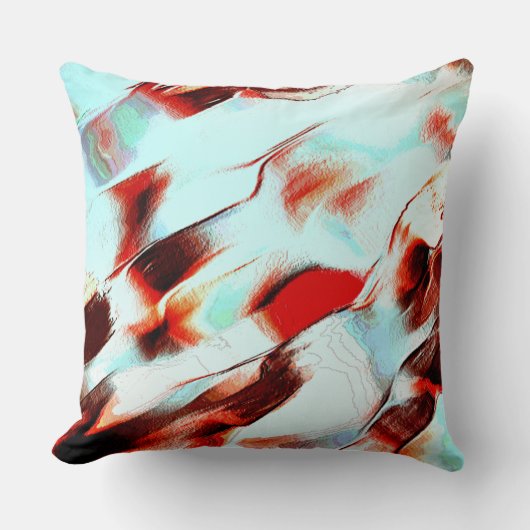 Rough light cyan und stark rot kissen (Vorderseite)