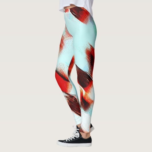 Rough light cyan und stark rot leggings (Links)