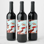 Rough light cyan und stark rot weinetikett (Flaschen)