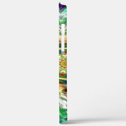 Rough Metal aqua blau und grüne Textur Mandala Case-Mate iPhone Hülle (Rückseite / Links)