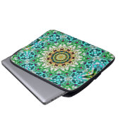 Rough Metal aqua blau und grüne Textur Mandala Laptopschutzhülle (Vorne Knopf)