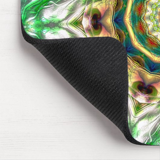 Rough Metal aqua blau und grüne Textur Mandala Mousepad (Ecke)