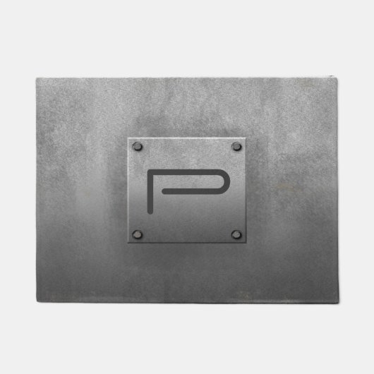 Rough Metal Plate Grau Fußmatte (Vorderseite)