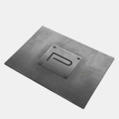 Rough Metal Plate Grau Fußmatte (Schrägansicht)