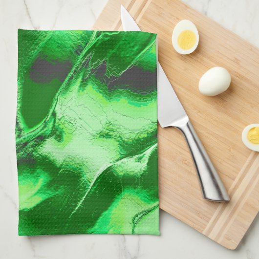 Rough metallic green dunes zeichnend geschirrtuch (Viertel Falte)