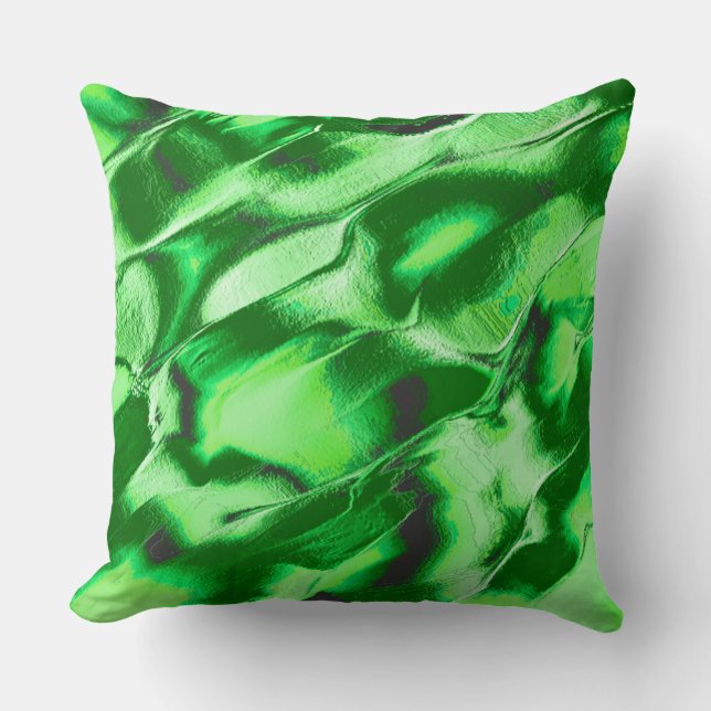 Rough metallic green dunes zeichnend kissen (Vorderseite)