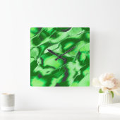 Rough metallic green dunes zeichnend quadratische wanduhr (Zuhause)