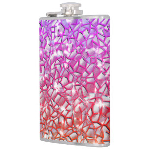 Rough mosaic orange to red and lilac, and funkel flachmann