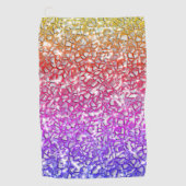 Rough mosaic orange to red and lilac, and funkel golfhandtuch (Vorderseite)