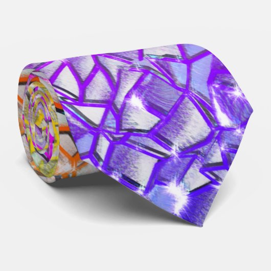 Rough mosaic orange to red and lilac, and funkel krawatte (Gerollt)