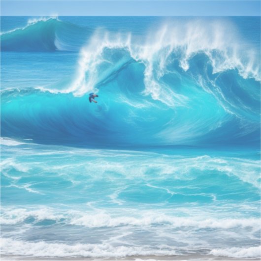 Rough Ocean Blue Waves Aufkleber (Vorderseite)