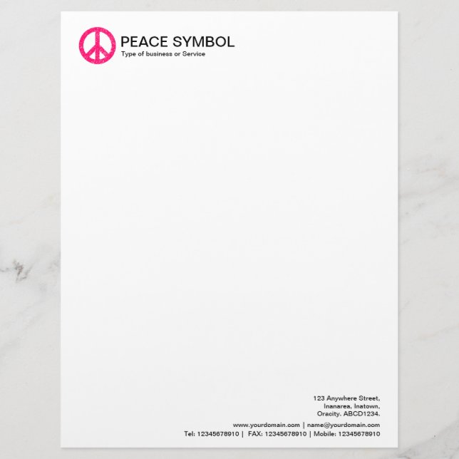 Rough Peace - Neon Red Briefkopf (Vorderseite)