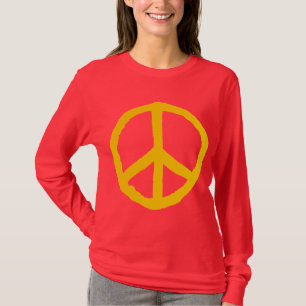 Rough Peace Symbol - Amber auf Dunkel T-Shirt