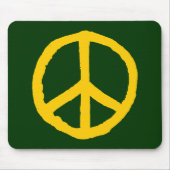 Rough Peace Symbol - Amber auf Dunkelgrün Mousepad (Vorne)