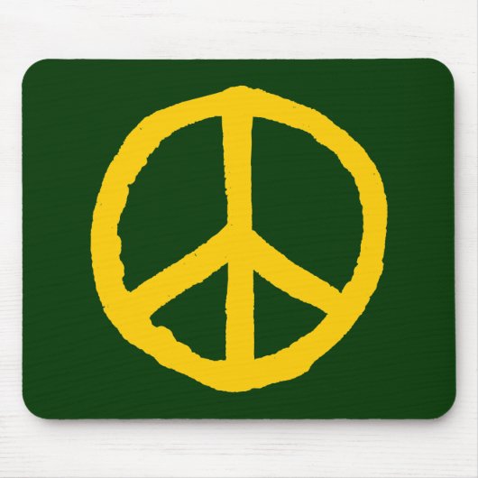 Rough Peace Symbol - Amber auf Dunkelgrün Mousepad (Vorne)