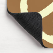 Rough Peace Symbol - Creme auf Brown Mousepad (Ecke)