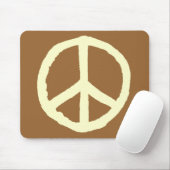 Rough Peace Symbol - Creme auf Brown Mousepad (Mit Mouse)