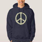 Rough Peace Symbol - Creme auf Dunkel Hoodie (Vorderseite)