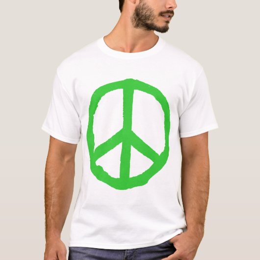 Rough Peace Symbol - Green T-Shirt (Vorderseite)