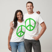 Rough Peace Symbol - Green T-Shirt (Unisex)