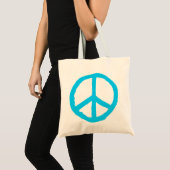 Rough Peace Symbol - Light Blue Tragetasche (Vorderseite (Produkt))