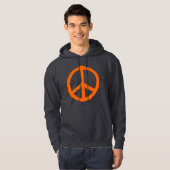 Rough Peace Symbol - Orange auf Dunkel Hoodie (Vorne ganz)