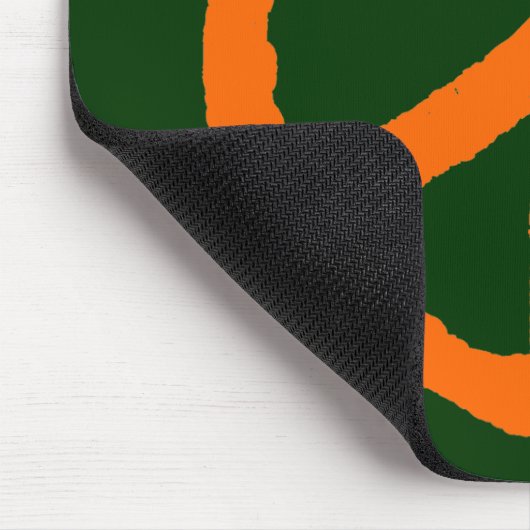 Rough Peace Symbol - Orange auf Dunkelgrün Mousepad (Ecke)