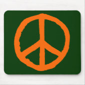 Rough Peace Symbol - Orange auf Dunkelgrün Mousepad (Vorne)