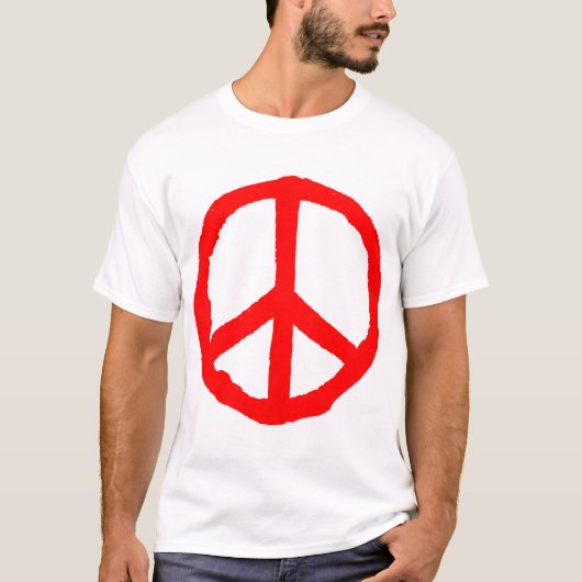 Rough Peace Symbol - Red T-Shirt (Vorderseite)