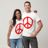 Rough Peace Symbol - Red T-Shirt (Unisex)