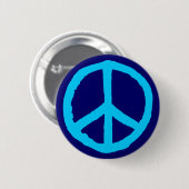Rough Peace Symbol - Shades of Blue Button (Vorne & Hinten)