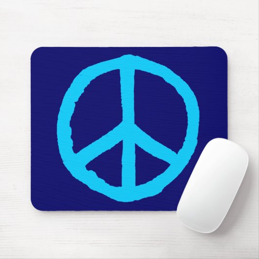 Rough Peace Symbol - Shades of Blue II Mousepad (Mit Mouse)