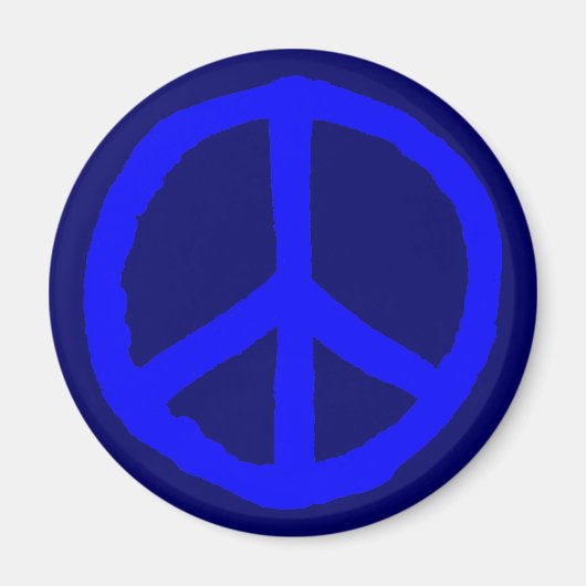 Rough Peace Symbol - Shades of Blue Magnet (Vorne)