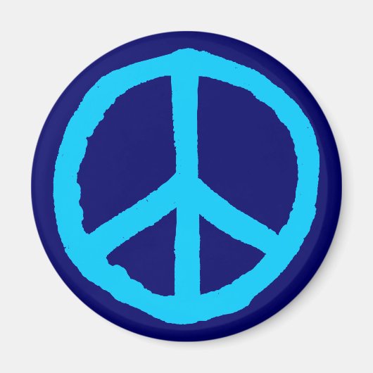 Rough Peace Symbol - Shades of Blue Magnet (Vorne)