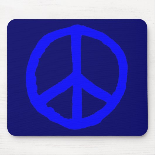 Rough Peace Symbol - Shades of Blue Mousepad (Vorne)