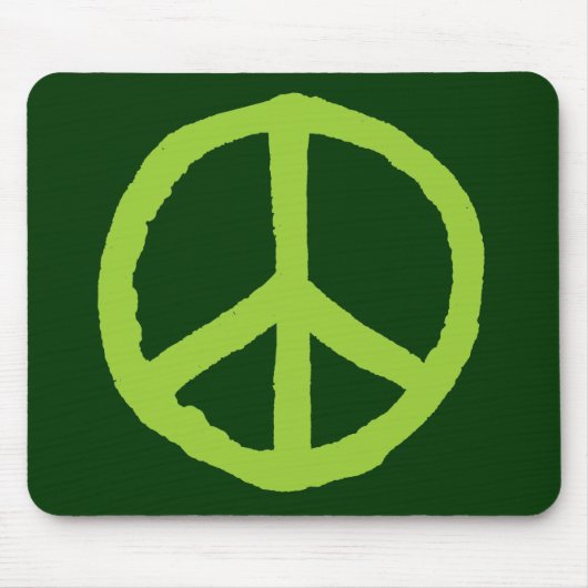 Rough Peace Symbol - Shades of Green II Mousepad (Vorne)