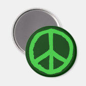 Rough Peace Symbol - Shades of Green Magnet (Vorderseite/Rückseite)