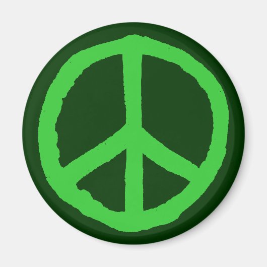 Rough Peace Symbol - Shades of Green Magnet (Vorne)