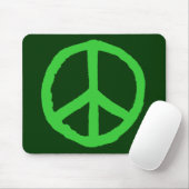 Rough Peace Symbol - Shades of Green Mousepad (Mit Mouse)