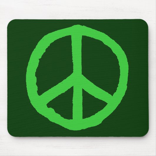Rough Peace Symbol - Shades of Green Mousepad (Vorne)