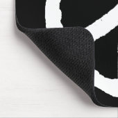 Rough Peace Symbol - Weiß auf Schwarz Mousepad (Ecke)